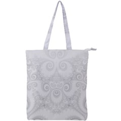 Wedding White Swirls Spirals Double Zip Up Tote Bag by SpinnyChairDesigns