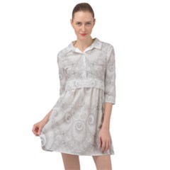 Wedding White Swirls Spirals Mini Skater Shirt Dress by SpinnyChairDesigns