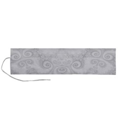 Wedding White Swirls Spirals Roll Up Canvas Pencil Holder (l) by SpinnyChairDesigns