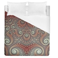 Red And White Color Swirls Duvet Cover (queen Size) by SpinnyChairDesigns