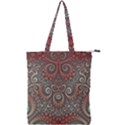 Red and White Color Swirls Double Zip Up Tote Bag View1