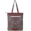 Red and White Color Swirls Double Zip Up Tote Bag View2