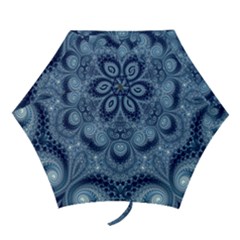 Royal Blue Swirls Mini Folding Umbrellas by SpinnyChairDesigns