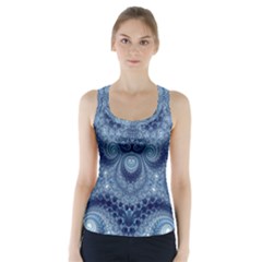 Royal Blue Swirls Racer Back Sports Top by SpinnyChairDesigns