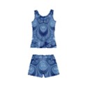 Royal Blue Swirls Kids  Boyleg Swimsuit View2