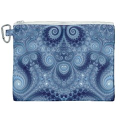 Royal Blue Swirls Canvas Cosmetic Bag (xxl) by SpinnyChairDesigns