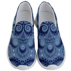 Royal Blue Swirls Men s Lightweight Slip Ons by SpinnyChairDesigns