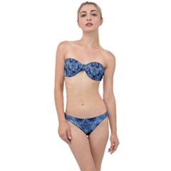 Royal Blue Swirls Classic Bandeau Bikini Set by SpinnyChairDesigns