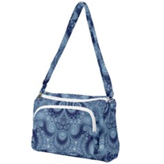 Royal Blue Swirls Front Pocket Crossbody Bag by SpinnyChairDesigns