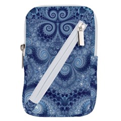 Royal Blue Swirls Belt Pouch Bag (large) by SpinnyChairDesigns