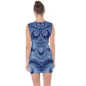 Royal Blue Swirls Lace Up Front Bodycon Dress View2