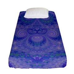 Mystic Purple Swirls Fitted Sheet (single Size) by SpinnyChairDesigns