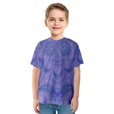 Mystic Purple Swirls Kids  Sport Mesh Tee by SpinnyChairDesigns