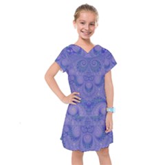 Mystic Purple Swirls Kids  Drop Waist Dress by SpinnyChairDesigns