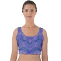 Mystic Purple Swirls Velvet Crop Top View1