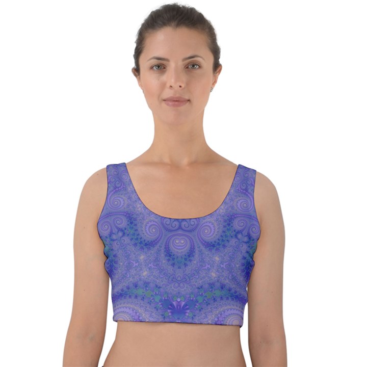 Mystic Purple Swirls Velvet Crop Top