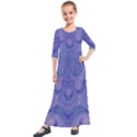 Mystic Purple Swirls Kids  Quarter Sleeve Maxi Dress View1