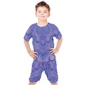 Mystic Purple Swirls Kids  Tee and Shorts Set View1