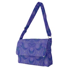 Mystic Purple Swirls Full Print Messenger Bag (m) by SpinnyChairDesigns