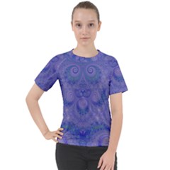 Mystic Purple Swirls Women s Sport Raglan Tee