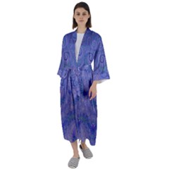 Mystic Purple Swirls Maxi Satin Kimono by SpinnyChairDesigns