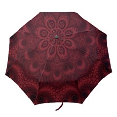 Burgundy Wine Swirls Folding Umbrellas by SpinnyChairDesigns