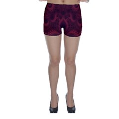 Burgundy Wine Swirls Skinny Shorts by SpinnyChairDesigns