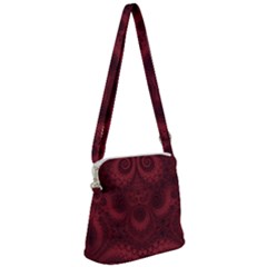 Burgundy Wine Swirls Zipper Messenger Bag by SpinnyChairDesigns