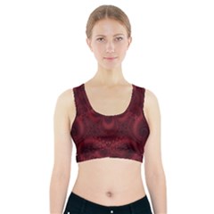 Burgundy Wine Swirls Sports Bra With Pocket by SpinnyChairDesigns