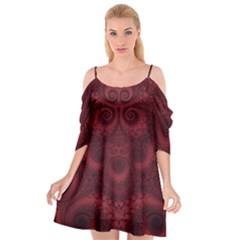 Burgundy Wine Swirls Cutout Spaghetti Strap Chiffon Dress by SpinnyChairDesigns