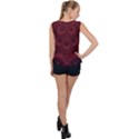 Burgundy Wine Swirls Bubble Hem Chiffon Tank Top View2