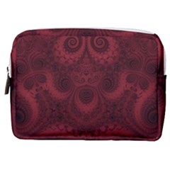 Burgundy Wine Swirls Make Up Pouch (medium) by SpinnyChairDesigns