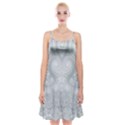 Ash Grey White Swirls Spaghetti Strap Velvet Dress View1