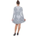 Ash Grey White Swirls Long Sleeve Panel Dress View2