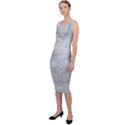 Ash Grey White Swirls Sleeveless Pencil Dress View2