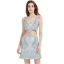 Ash Grey White Swirls Velvet Cutout Dress View1