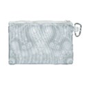 Ash Grey White Swirls Canvas Cosmetic Bag (Large) View2