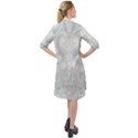 Ash Grey White Swirls Long Sleeve Mini Shirt Dress View2