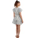 Ash Grey White Swirls Flutter Sleeve Wrap Dress View2