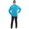 Aqua Blue Floral Print Men s Half Zip Pullover View2