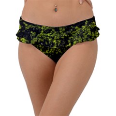 Nature Dark Camo Print Frill Bikini Bottom by dflcprintsclothing