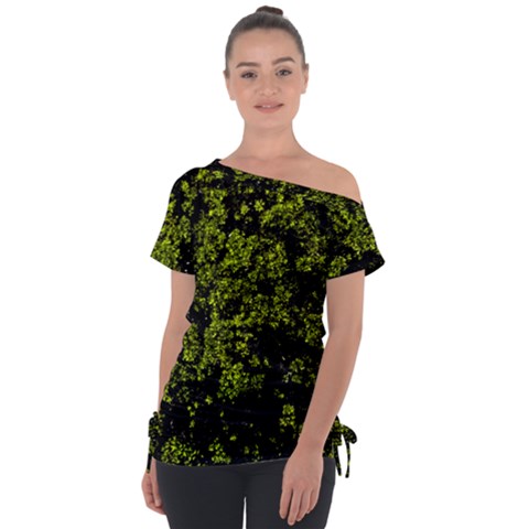 Nature Dark Camo Print Tie-up Tee by dflcprintsclothing