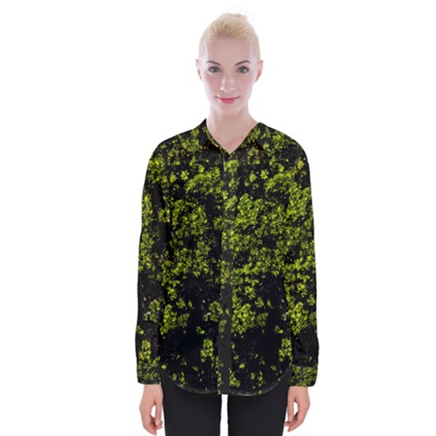 Nature Dark Camo Print Womens Long Sleeve Shirt by dflcprintsclothing