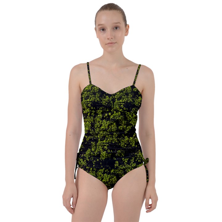 Nature Dark Camo Print Sweetheart Tankini Set