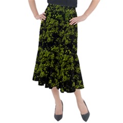 Nature Dark Camo Print Midi Mermaid Skirt by dflcprintsclothing