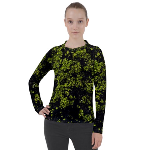 Nature Dark Camo Print Women s Pique Long Sleeve Tee by dflcprintsclothing