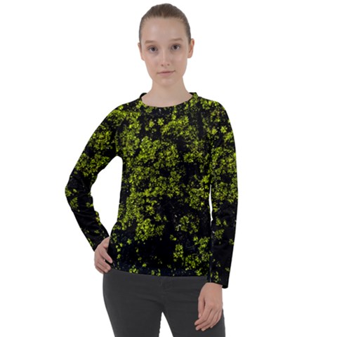 Nature Dark Camo Print Women s Long Sleeve Raglan Tee by dflcprintsclothing