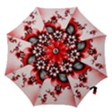 Abstract Red Black Floral Print Hook Handle Umbrellas (Medium) View1