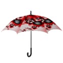 Abstract Red Black Floral Print Hook Handle Umbrellas (Medium) View3