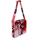 Abstract Red Black Floral Print Cross Body Office Bag View2